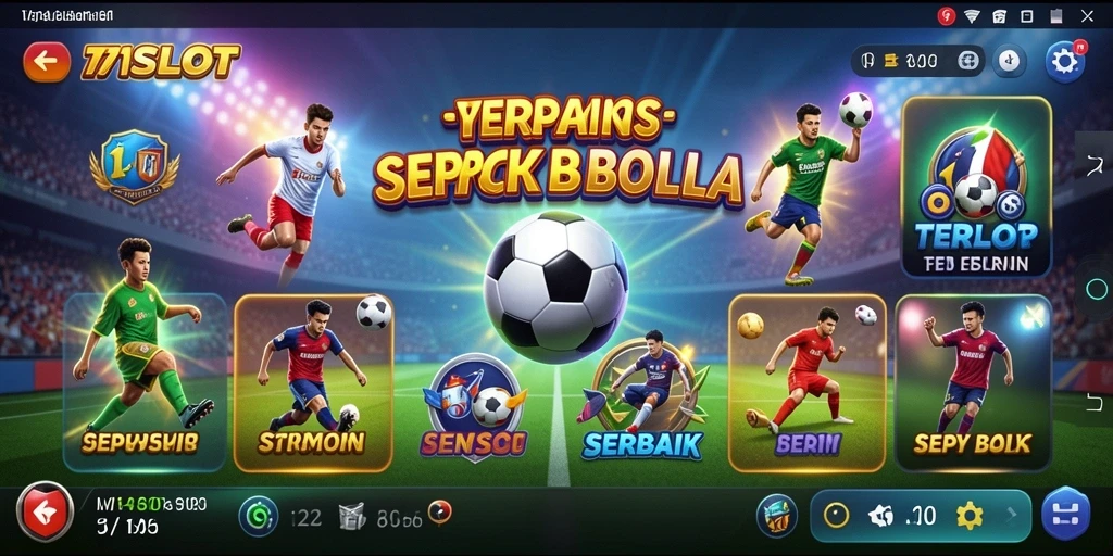 Screenshot gameplay <strong>171SLOT</strong> yang menampilkan aksi seru bertema sepak bola.