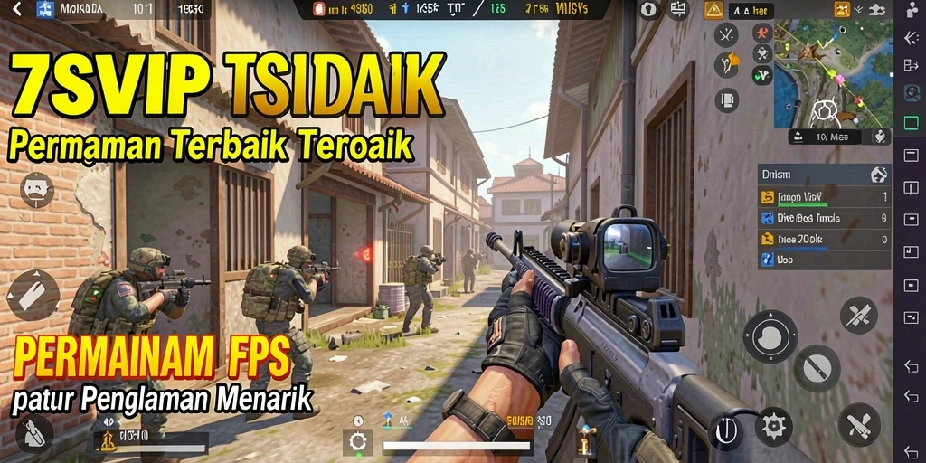 Tampilan aksi mendebarkan dalam gameplay FPS 7SVIP.
