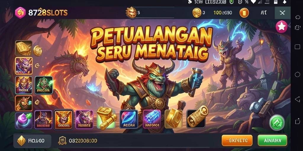 Screenshot gameplay 8728SLOTS menampilkan momen seru petualangan slot.