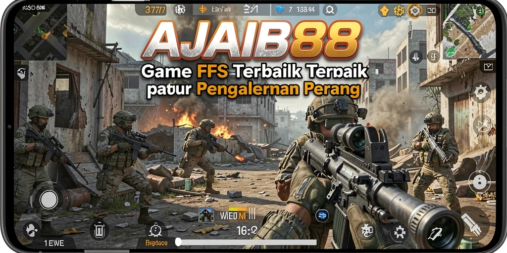 Screenshot menunjukkan aksi seru dalam permainan FPS AJAIB88.
