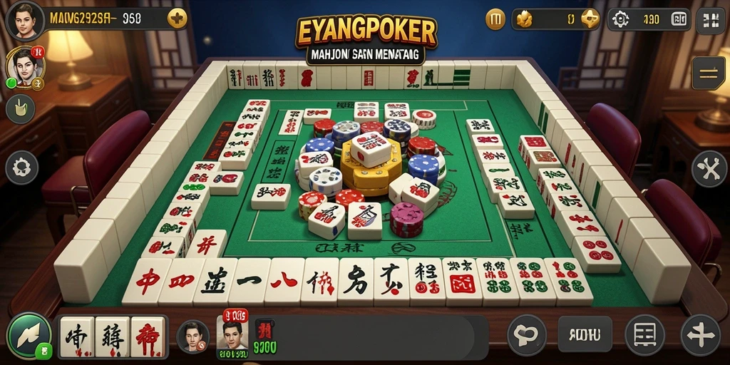 Tampilan gameplay Mahjong yang menawan di EYANGPOKER.