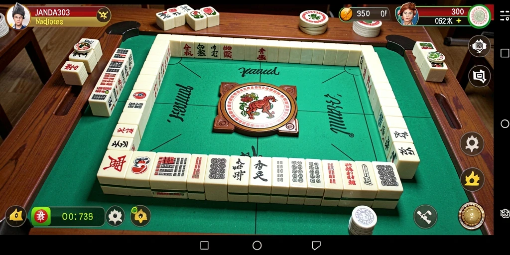 Gambaran gameplay JANDA303 dengan ubin Mahjong yang berwarna-warni.