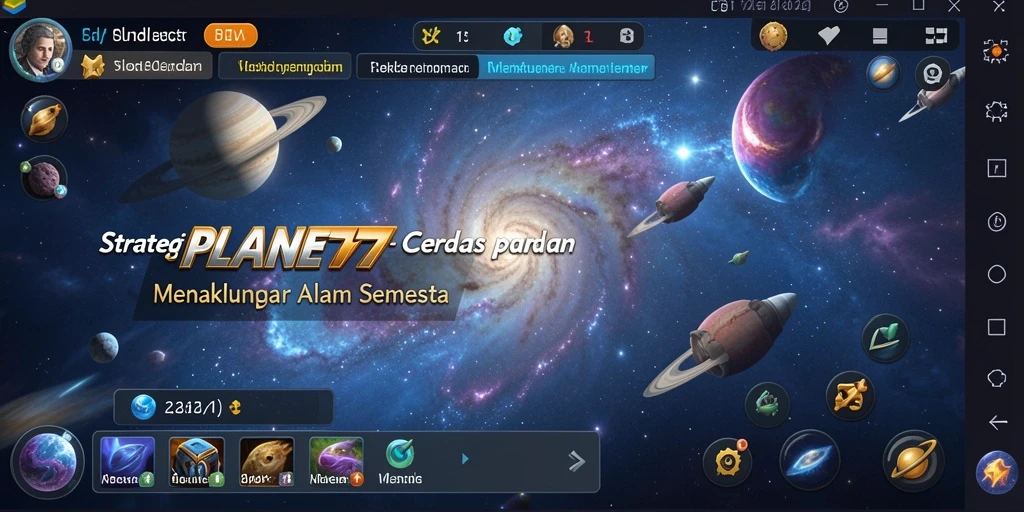Screenshot gameplay <strong>PLANET77</strong> menunjukkan pertempuran strategis yang mendebarkan.