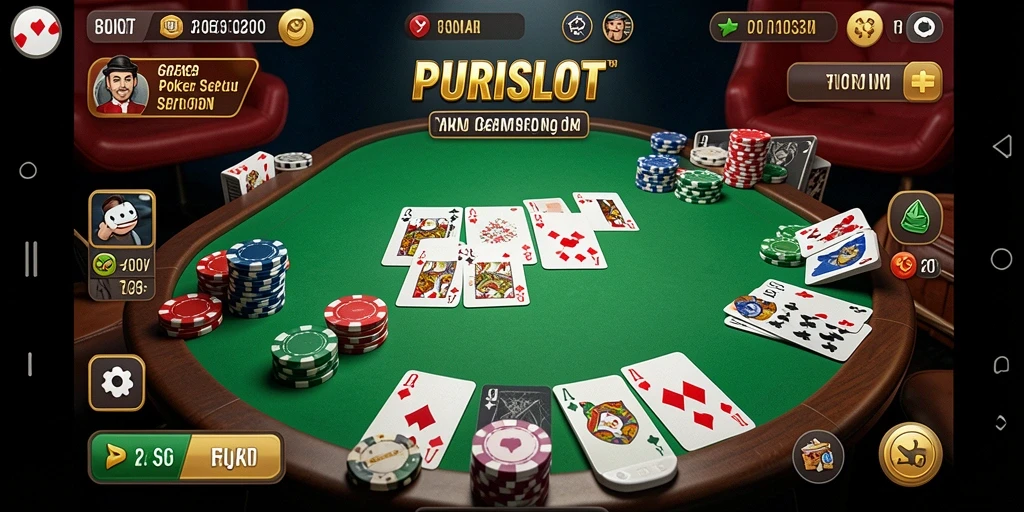Tampilan gameplay poker yang menegangkan di PURISLOT.