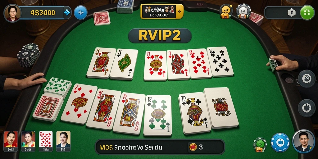 Screenshot utama RVIP2 menampilkan aksi seru permainan Domino.