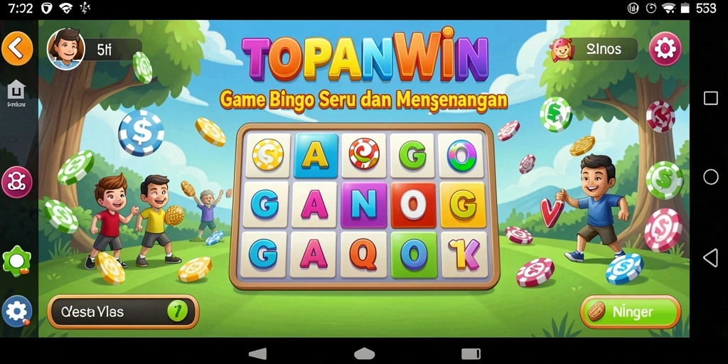 Tampilan screenshot gameplay menarik dari TOPANWIN dengan momen seru bingo.