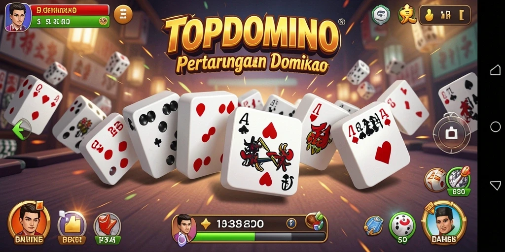 Screenshot gameplay di TOPDOMINO menampilkan serunya pertarungan antar karakter.