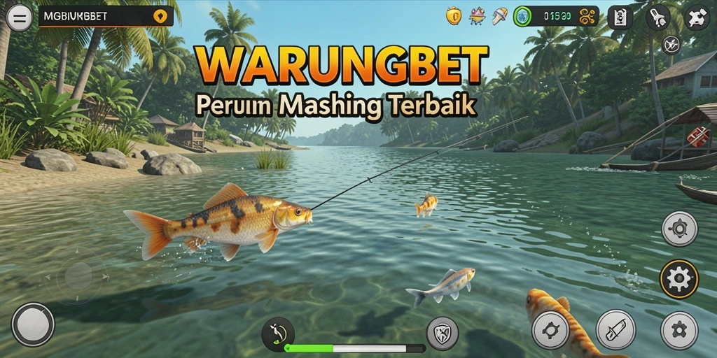 Tangkapan ikan seru dalam gameplay WARUNGBET.